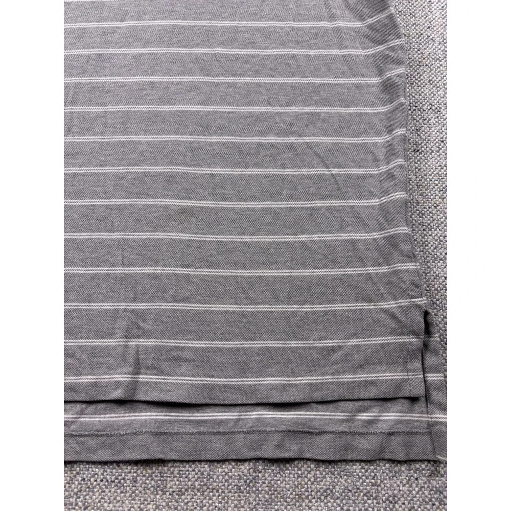 Polo by Ralph Lauren Shirt Mens XL Gray White Striped Soft Cotton Pony Polo
